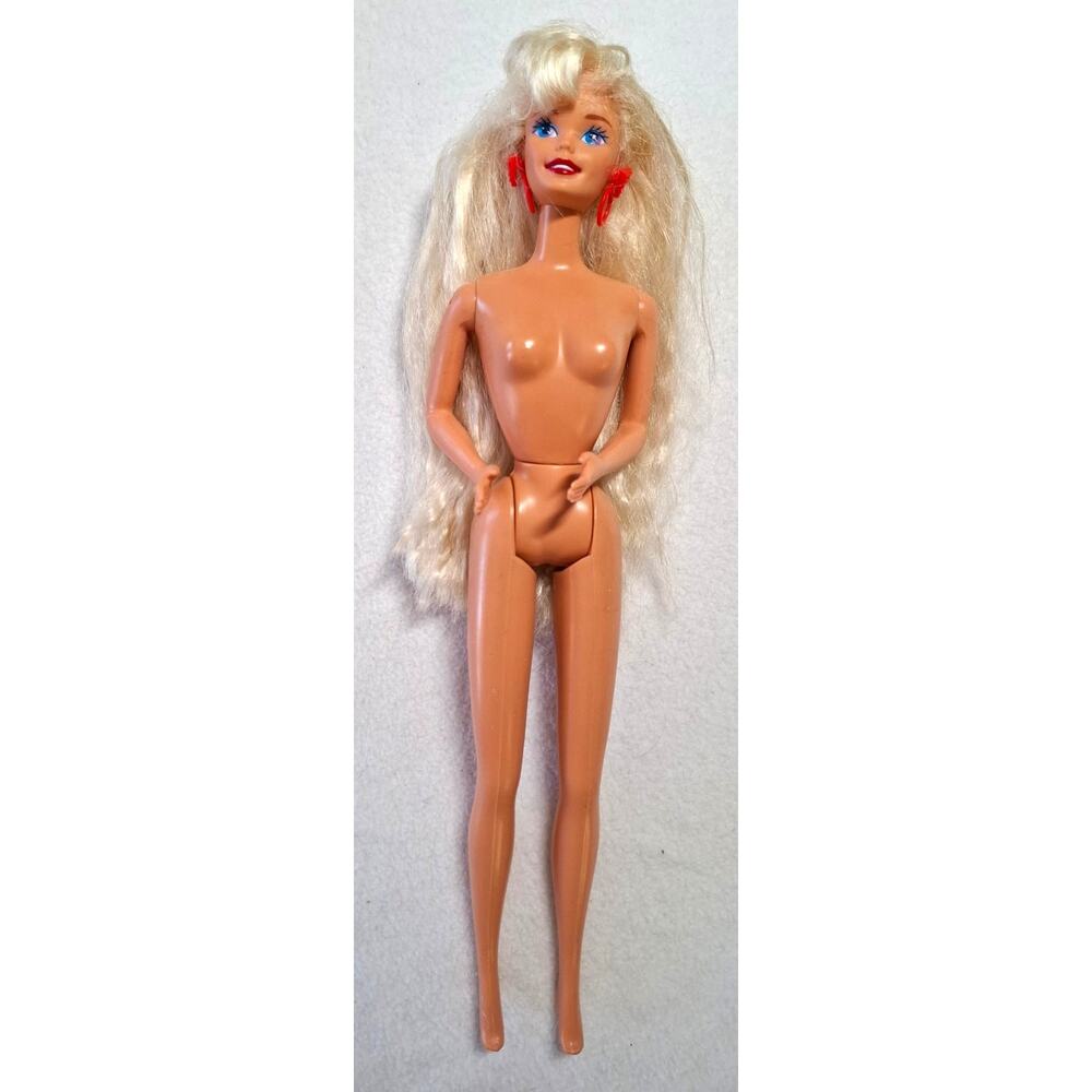 Vtg Spots 'N Dots Limited Edition Barbie Doll 1993 Mattel Nude Earrings Blonde